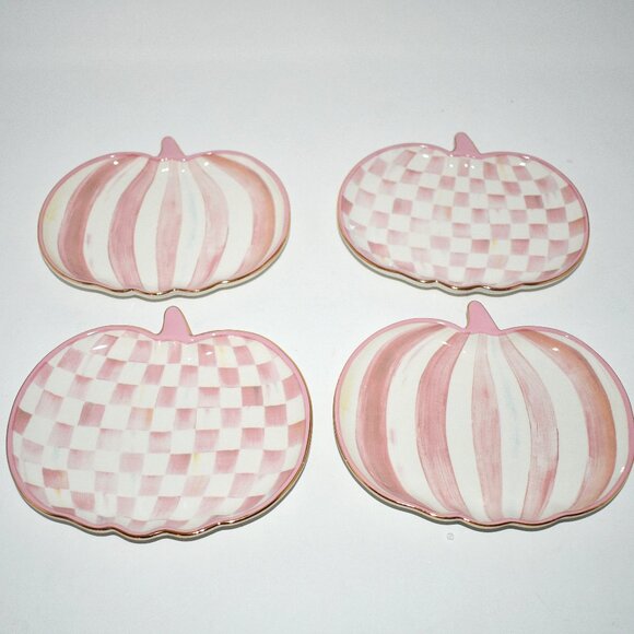 MacKenzie-ChildsHarvest Pumpkin Assorted Dessert Plates Set of 4 #35509-1386 NW